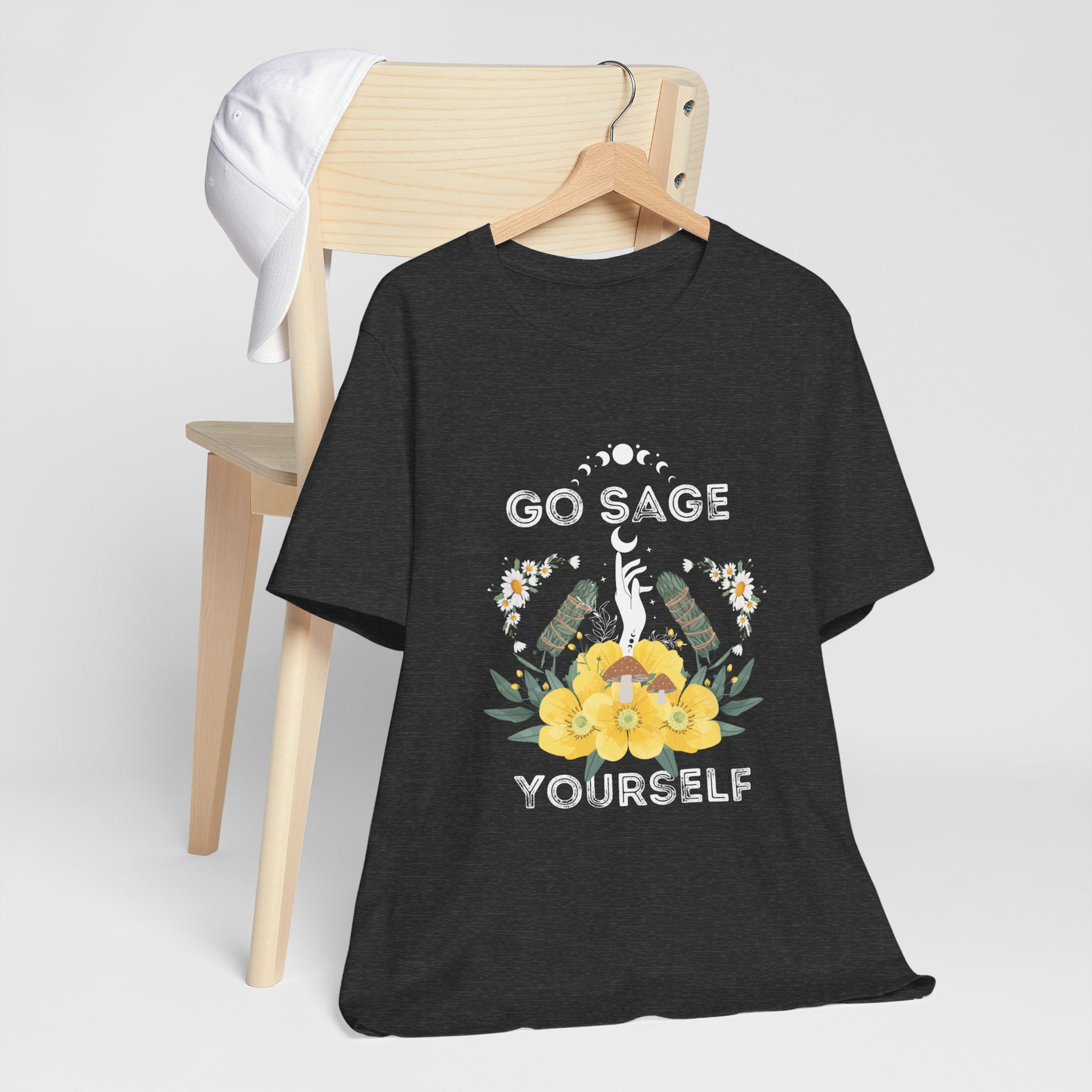 Go Sage Yourself Vibes Mental Health Positive Energy  Tshirt Celestial Moon Phase Love Yourself Positive thinking I am enough tee Self Care