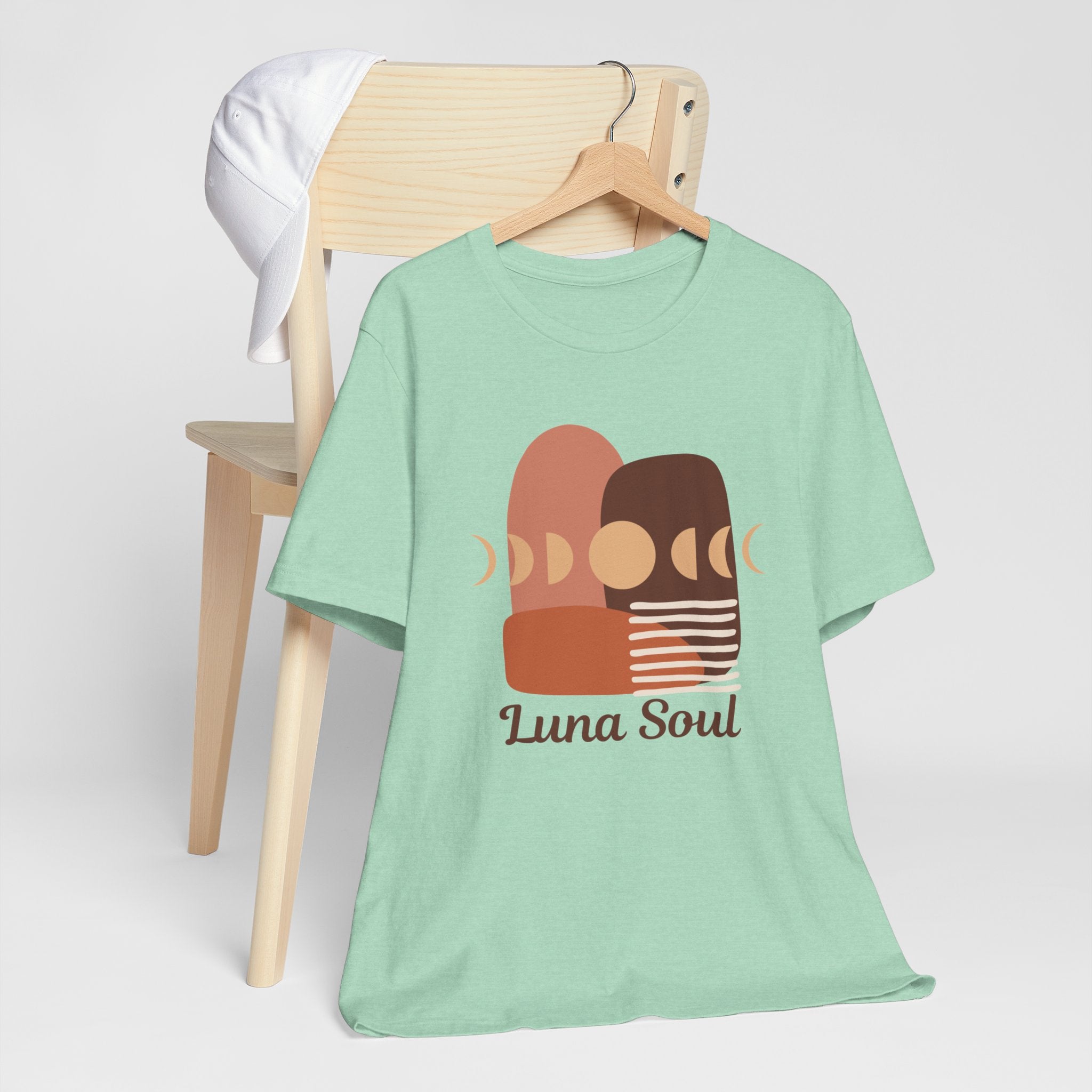 Luna Soul Moon phase boho vibe Tee Trendy bohemian Higher Self Soul awakening Vibe high Dimension Celestial Art Positive vibe T-shirt