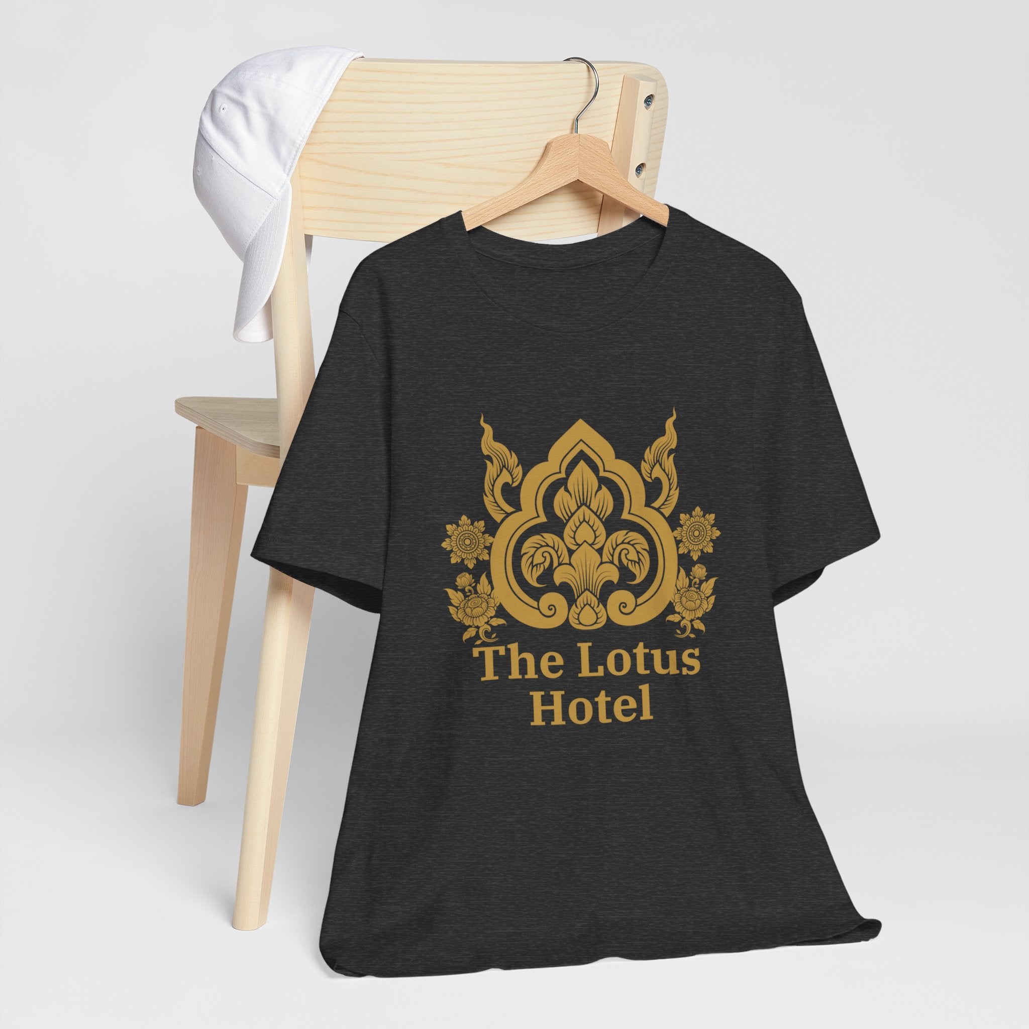 The Lotus Hotel Tshirt Zen Vibes Inspiration Graphic Tee gift for festival celebrations any occasion friends family and yourself Motel tee