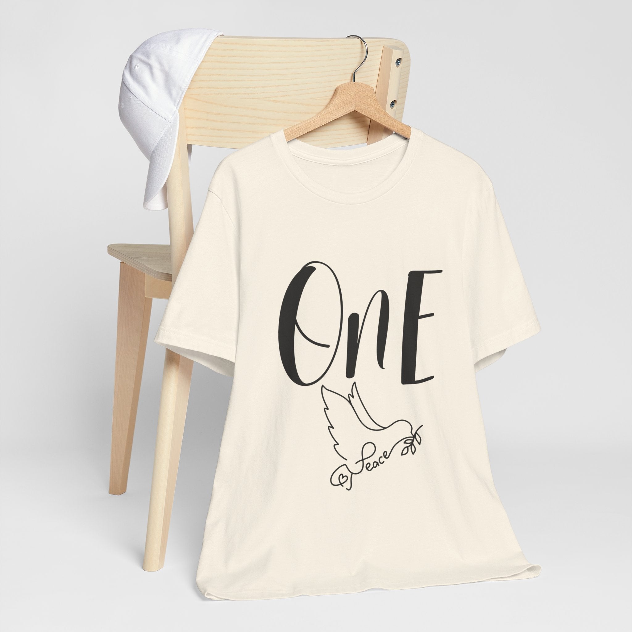 One Peace Tshirt, Zen Vibes Inspo Graphic Tee gift for friends family festival celebrations Peace on Earth World Peace Stop war Dove tee