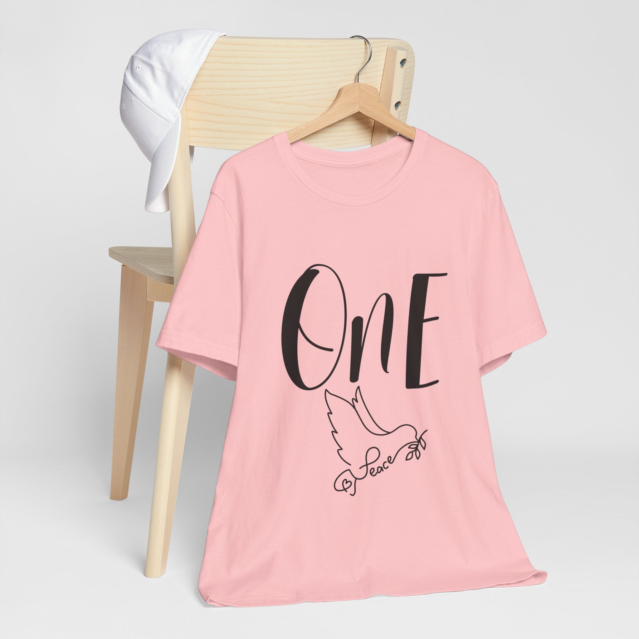 One Peace Tshirt, Zen Vibes Inspo Graphic Tee gift for friends family festival celebrations Peace on Earth World Peace Stop war Dove tee