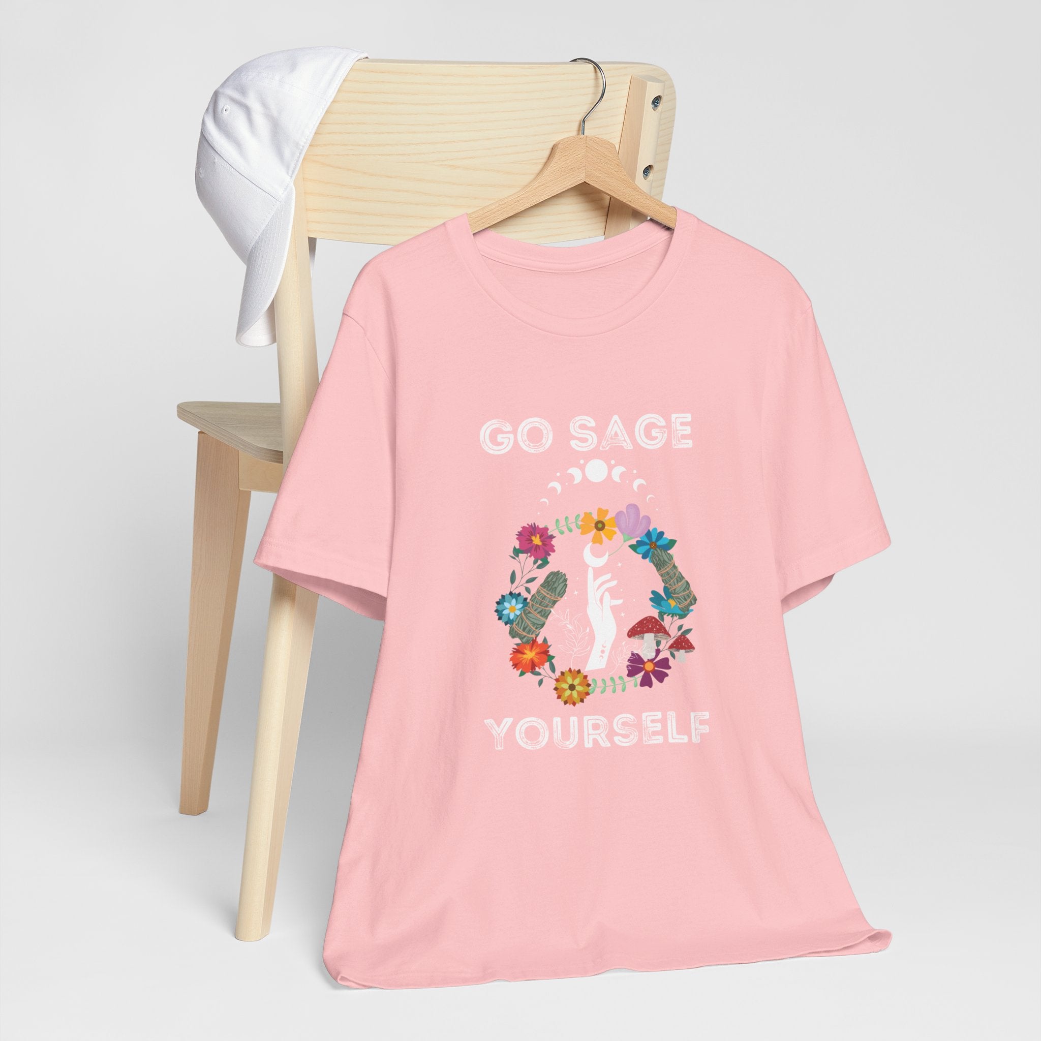 Go Sage Yourself Flower Mushroom fungi Tshirt, fun for festivals, parties or yoga Bring in positivity and good vibes, Higher Self connection