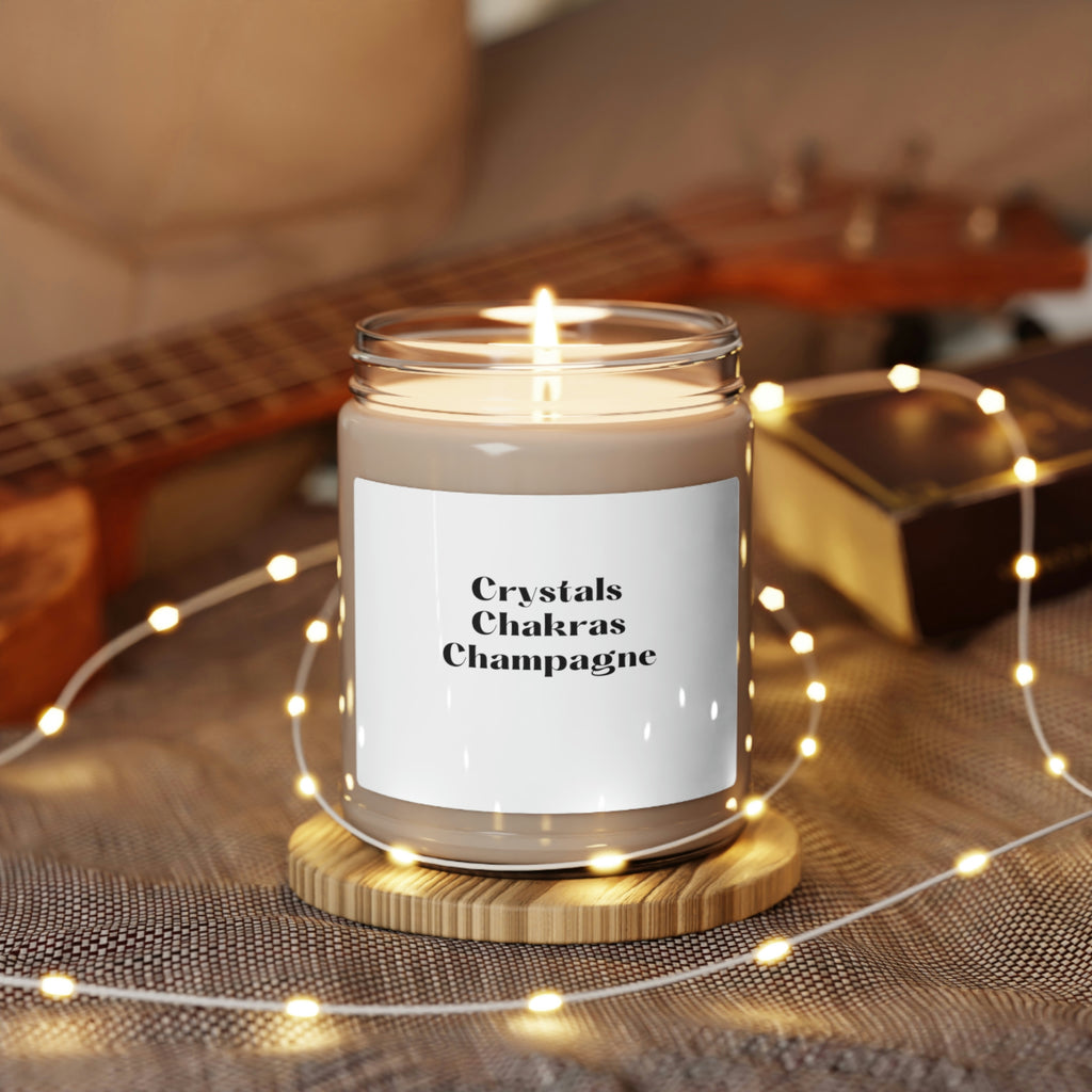 Crystals x Chakras x Champagne Scented Soy Candle, 9oz