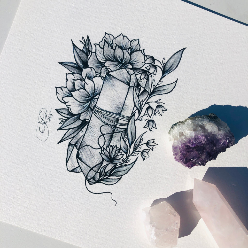 Crystals + Flowers Art X Original Sammiie Joe