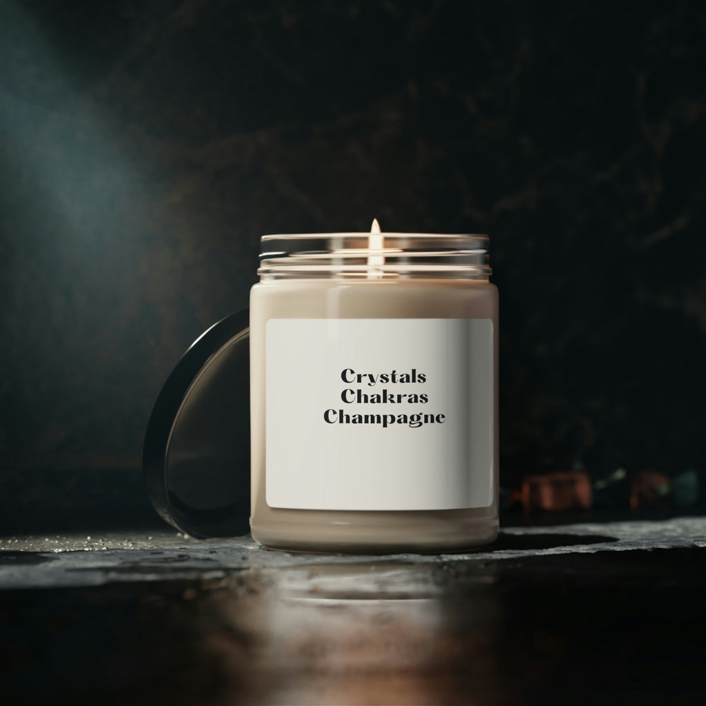 Crystals x Chakras x Champagne Scented Soy Candle, 9oz