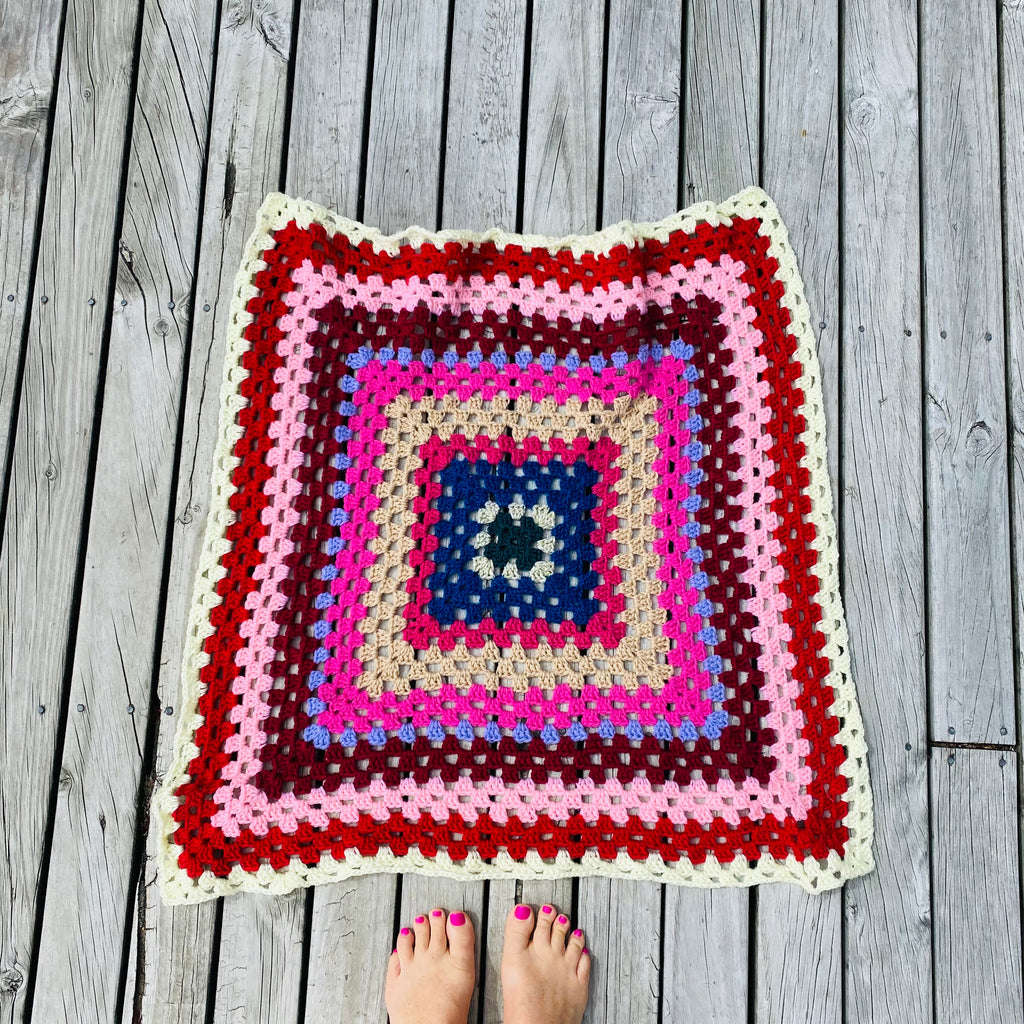 Vintage Boho Crochet Blanket